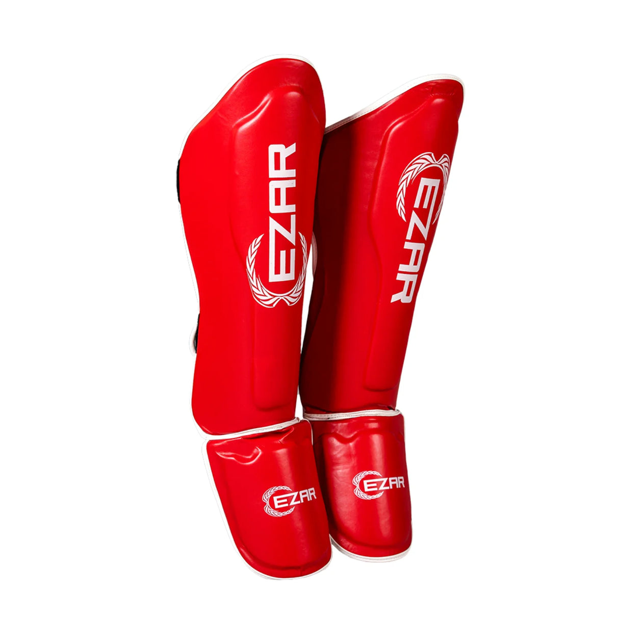 Tibiere protecție Eco Basic, piele ecologică, roșii, TBEB-R 1