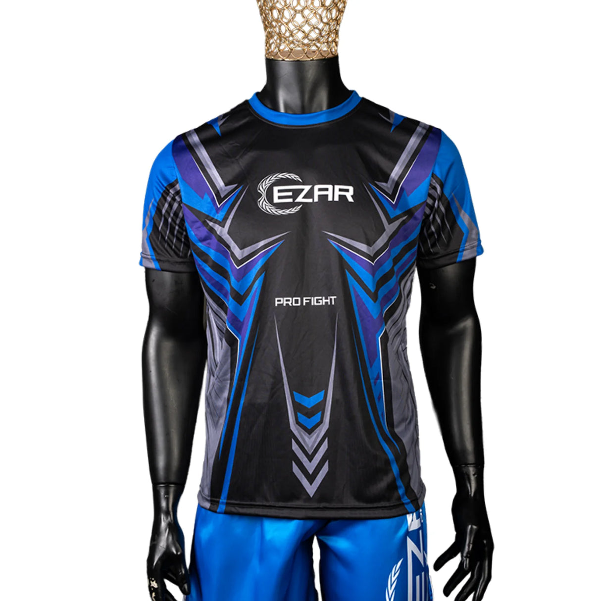 Tricou antrenament box și kickboxing, Cezar PRO Fight, albastru, TRIBK-A 1