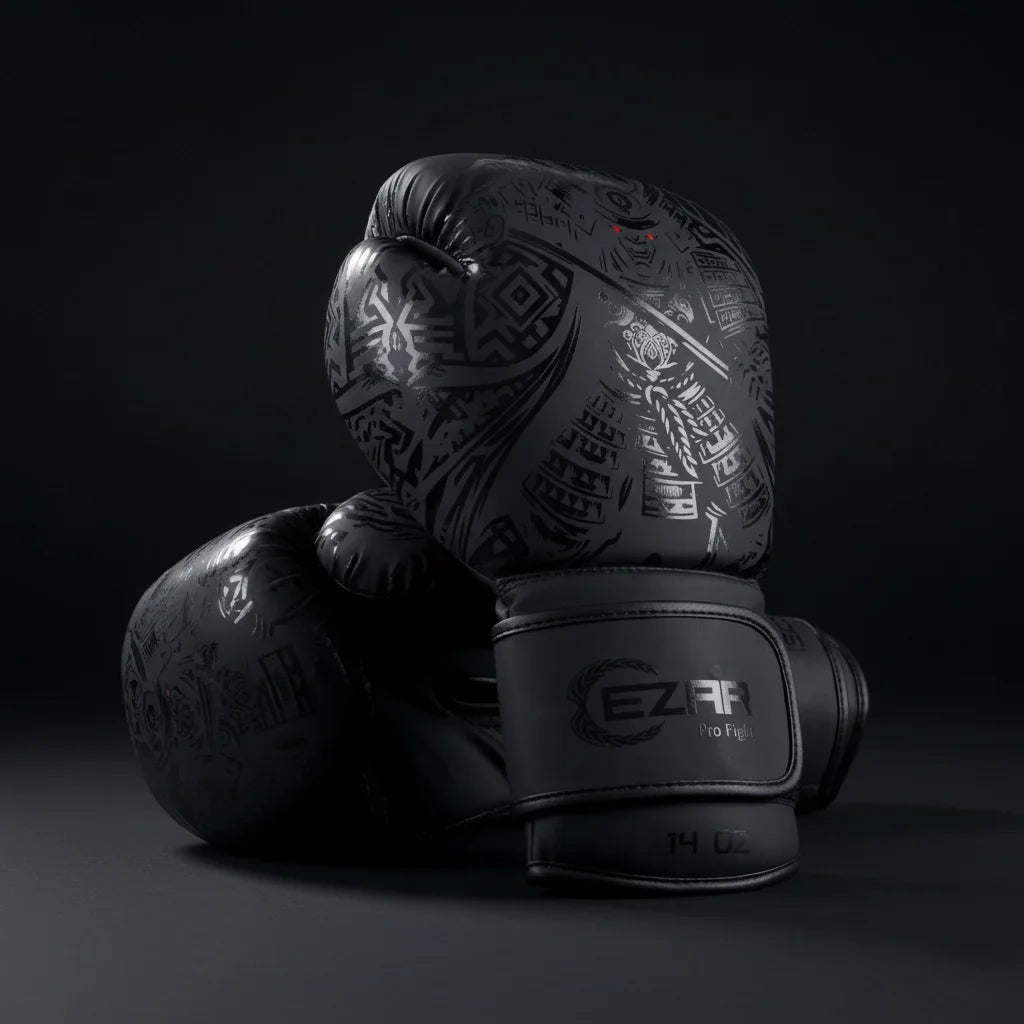 Mănuși de box Eco Basic Samurai, piele ecologică, negre