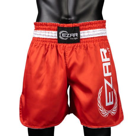 Șort Kickboxing, poliester, talie elastică, roșu, SKICK-R 1