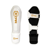 Tibiere protecție Basic, piele naturală, albe, TBW 1