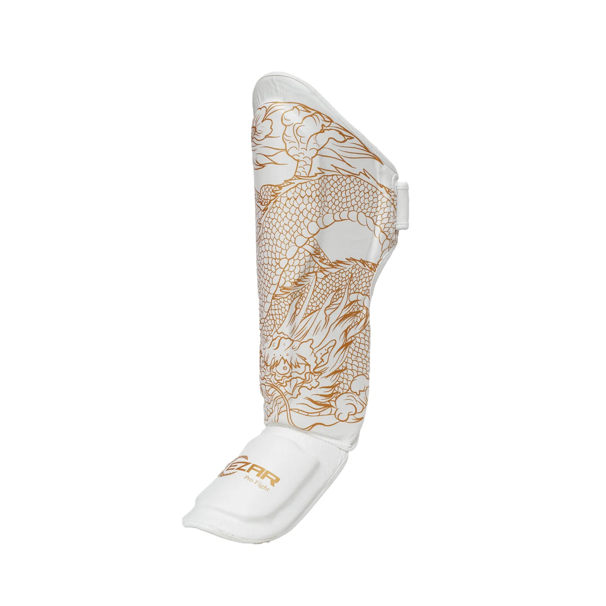 Tibiere protecție Eco Basic Dragon, piele ecologică, albe, TBEBD-W 2