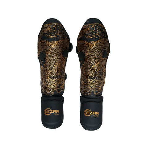 Tibiere protecție Eco Basic Dragon, piele ecologică, negre, TBEBD-B 1