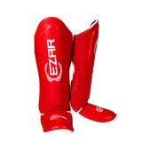 Tibiere protecție Eco Basic, piele ecologică, roșii, TBEB-R 2