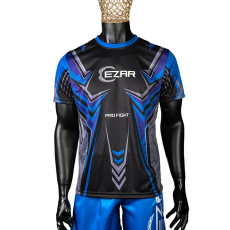 Tricou antrenament box și kickboxing, Cezar PRO Fight, albastru, TRIBK-A 1